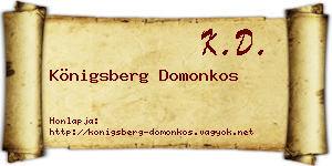Königsberg Domonkos névjegykártya